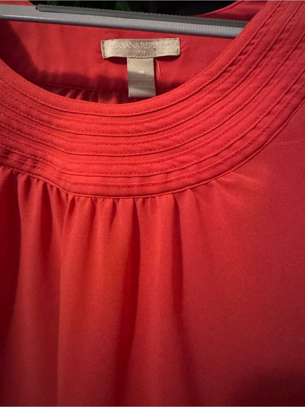 Banana Republic Coral Red 3/4 Sleeve Blouse Size M - Picture 3 of 4